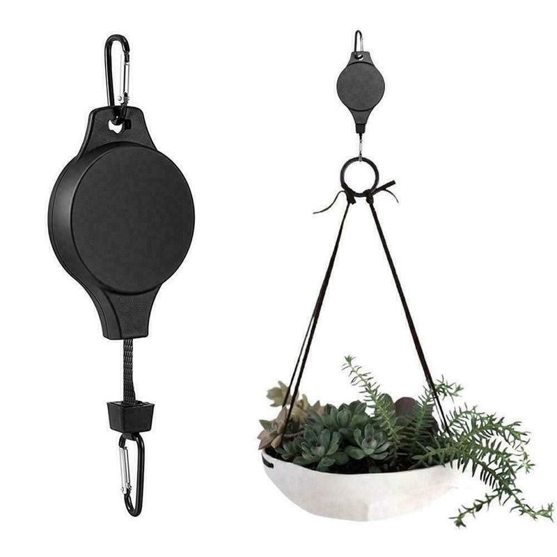 Gardening Tools Basket - ตะขอแขวนแบบยืดหดได้ 1 ชิ้น ตะขอปรับระดับได้สำหรับตะกร้าดอกไม้ กรงนก อุปกรณ์ทำสวนแขวนตกแต่งบ้านแบบสร้างสรรค์