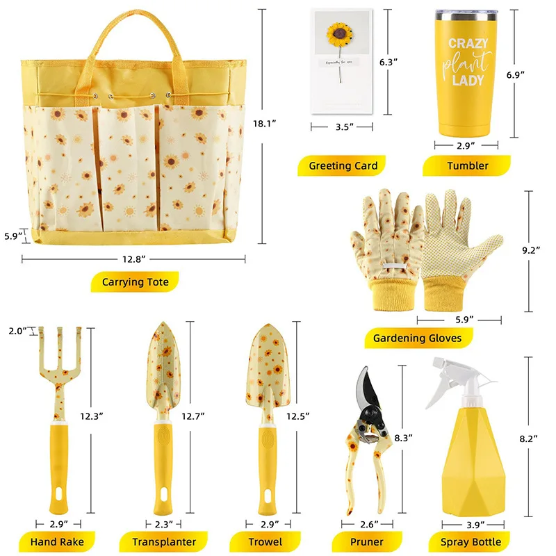 Gardening Tools Gloves - ชุดเครื่องมือทำสวนที่ทนทาน ชุดของขวัญทำสวนน่ารักสำหรับสุภาพสตรี ชุดเครื่องมือทำสวนพร้อมลายพิมพ์สวยงาม เครื่องมือทำสวนแบบใช้มือ