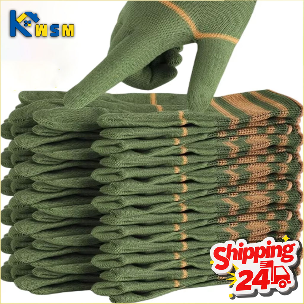Gardening Tools Gloves - 12-48 คู่ถุงมือทำงานที่ทนต่อการเสียดสีระบายอากาศได้นุ่มยืดหยุ่นทนทานถักสำหรับผู้ชายผู้หญิงแรงงานใช้ในบ้านสวน