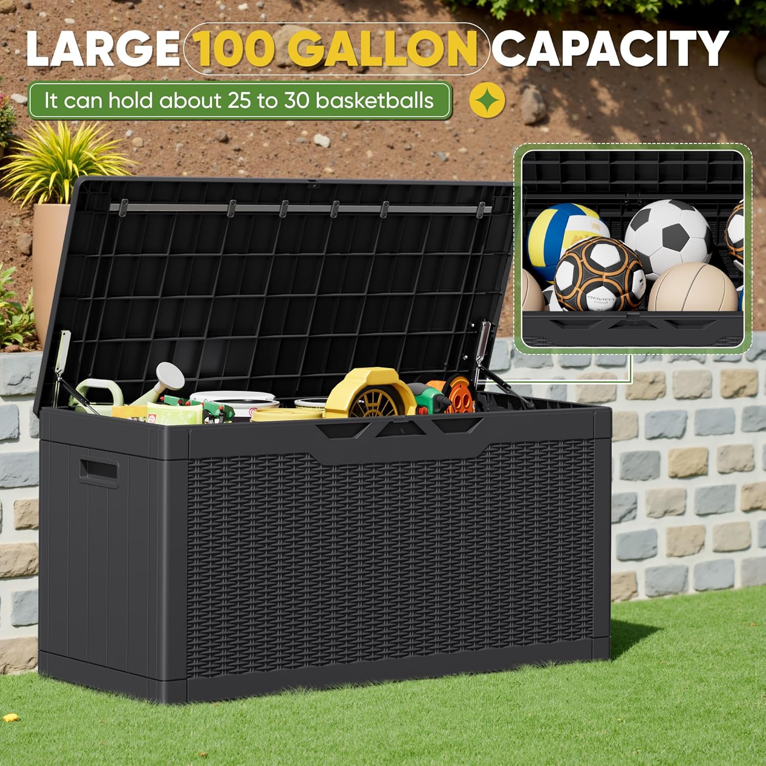 กล่องเก็บของกลางแจ้งขนาด 100 แ - Gardening Tools Images บทวิจารณ์และราคา