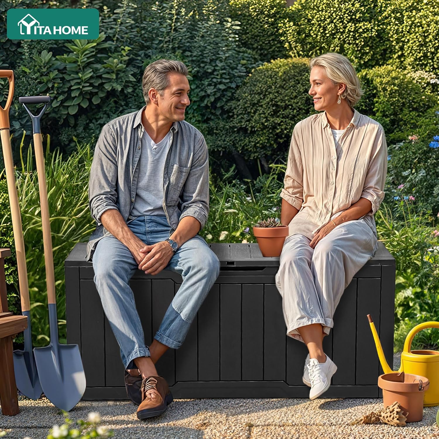 กล่องเก็บของเรซิ่นขนาด 80 แกลล - Gardening Tools Images บทวิจารณ์และราคา