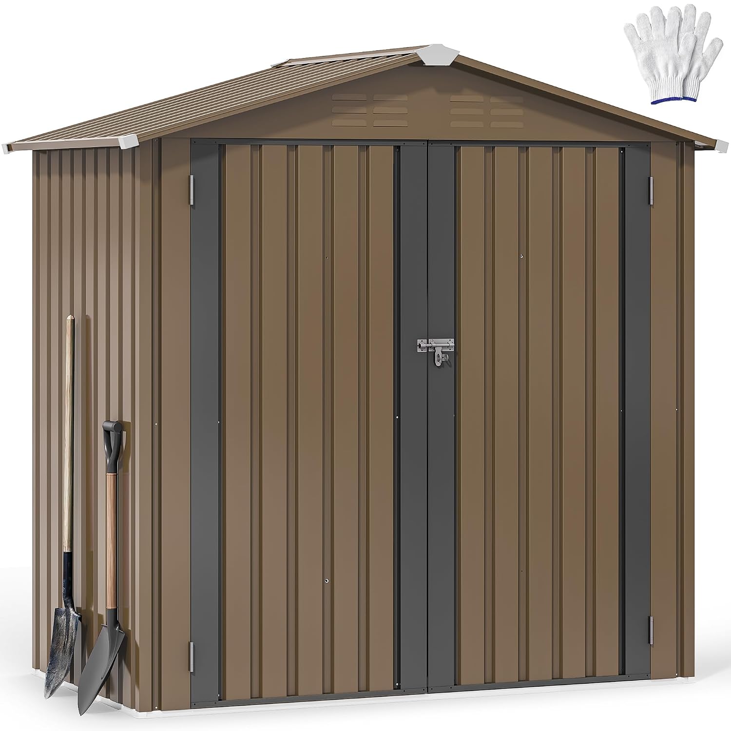 โรงเก็บของกลางแจ้งโลหะขนาด 6x4 - Gardening Tools Storage บทวิจารณ์และราคา