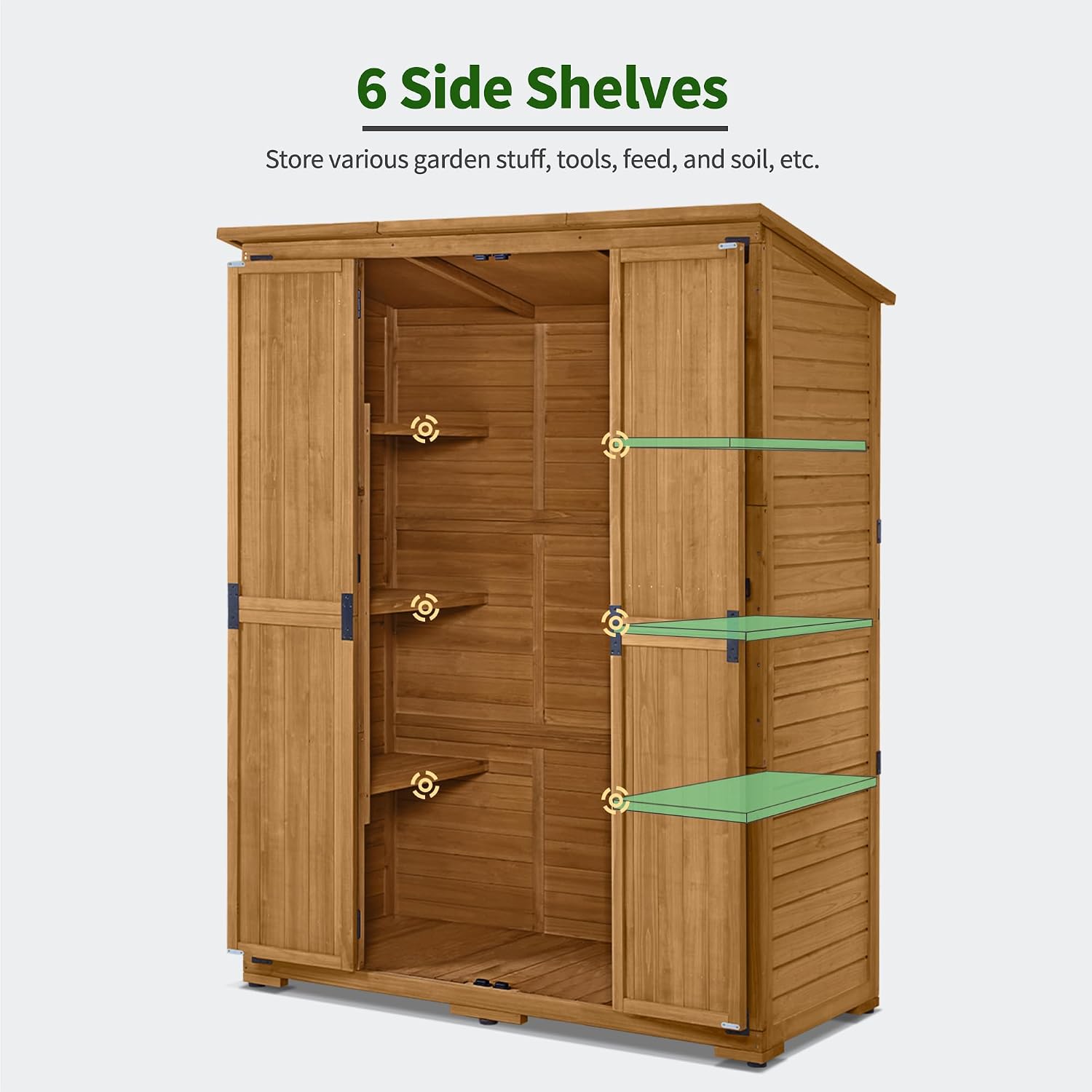 ตู้เก็บของกลางแจ้งพร้อมชั้นวาง - Gardening Tools Storage บทวิจารณ์และราคา