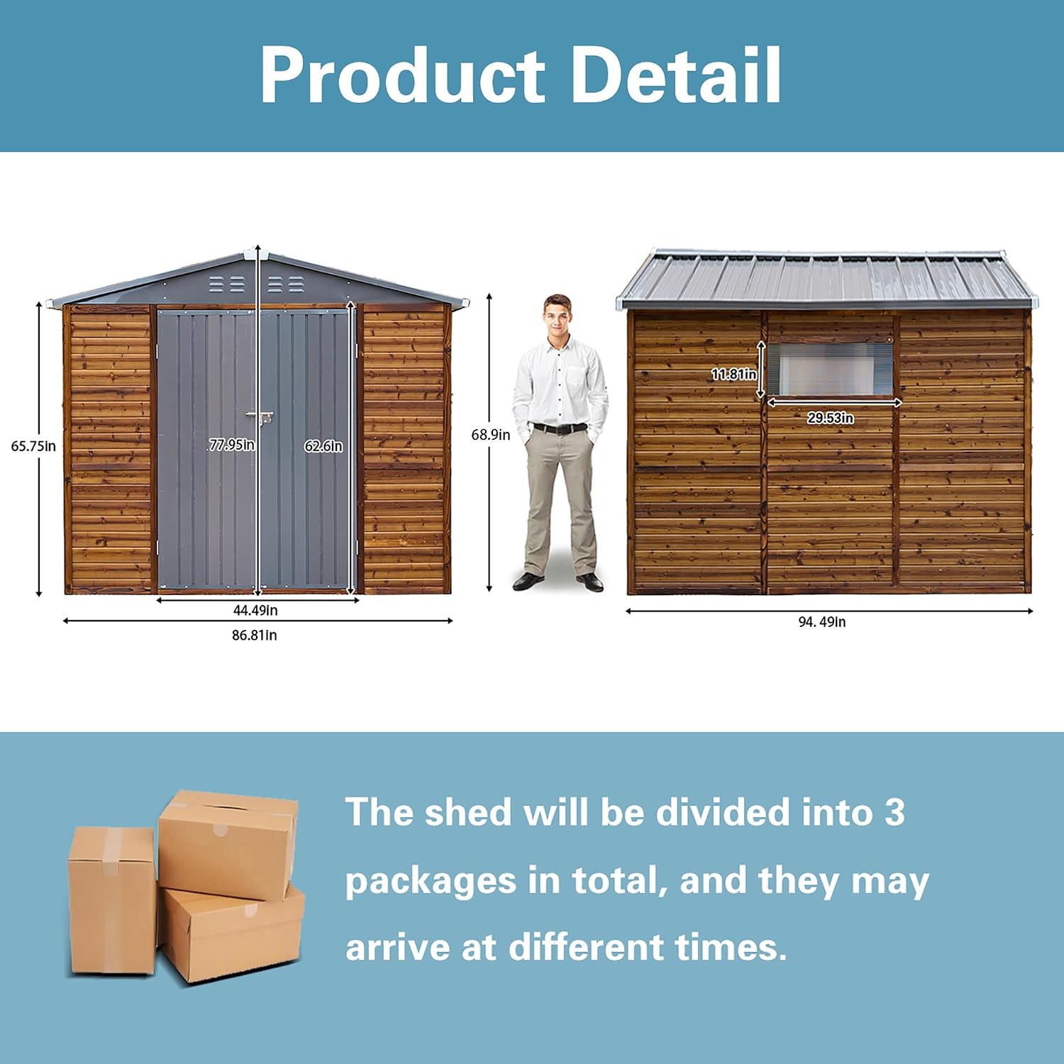 โรงเก็บของกลางแจ้งขนาด 8x8 ฟุต - Gardening Tools Storage บทวิจารณ์และราคา