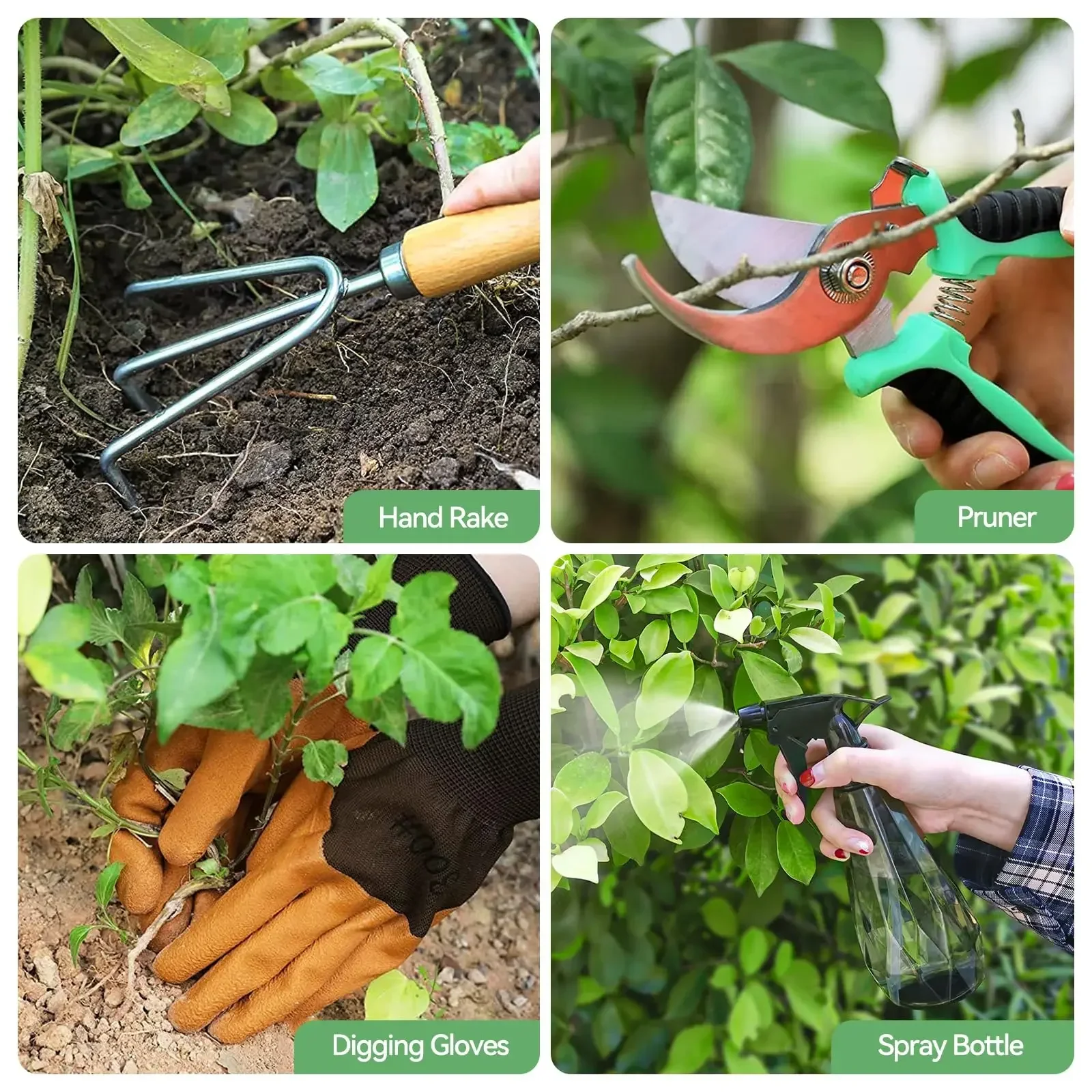 เครื่องมือทําสวน 9 ชิ้น Heavy  - Gardening Tools Gloves บทวิจารณ์และราคา