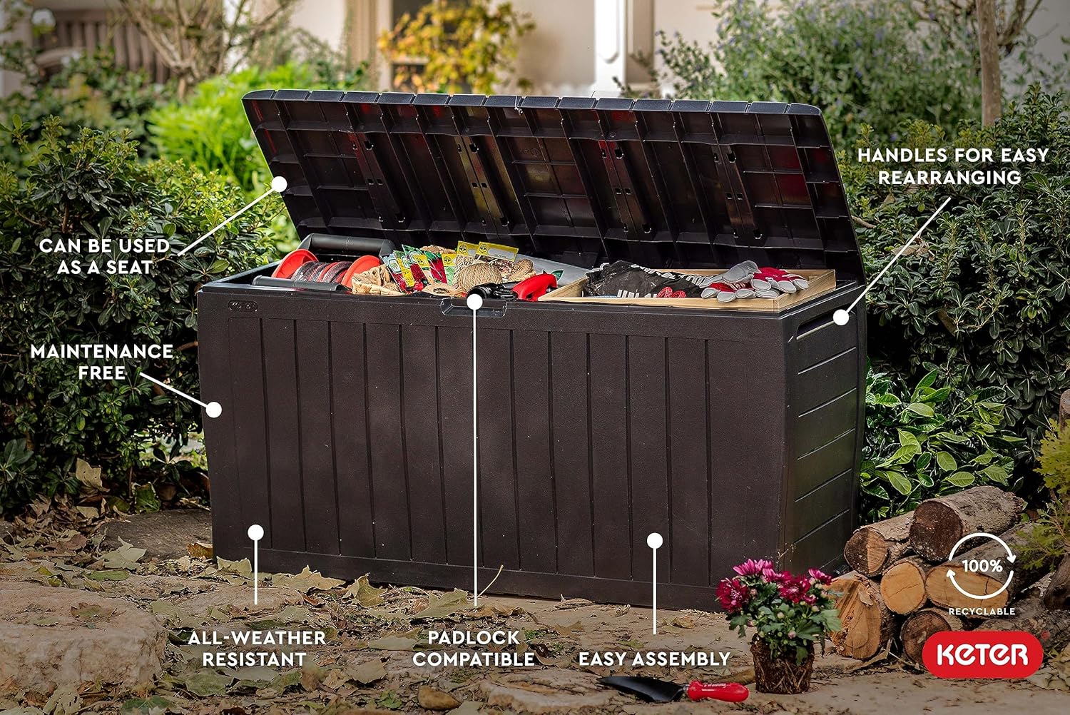 กล่องเก็บของกลางแจ้งขนาด 71 แก - Gardening Tools Images บทวิจารณ์และราคา