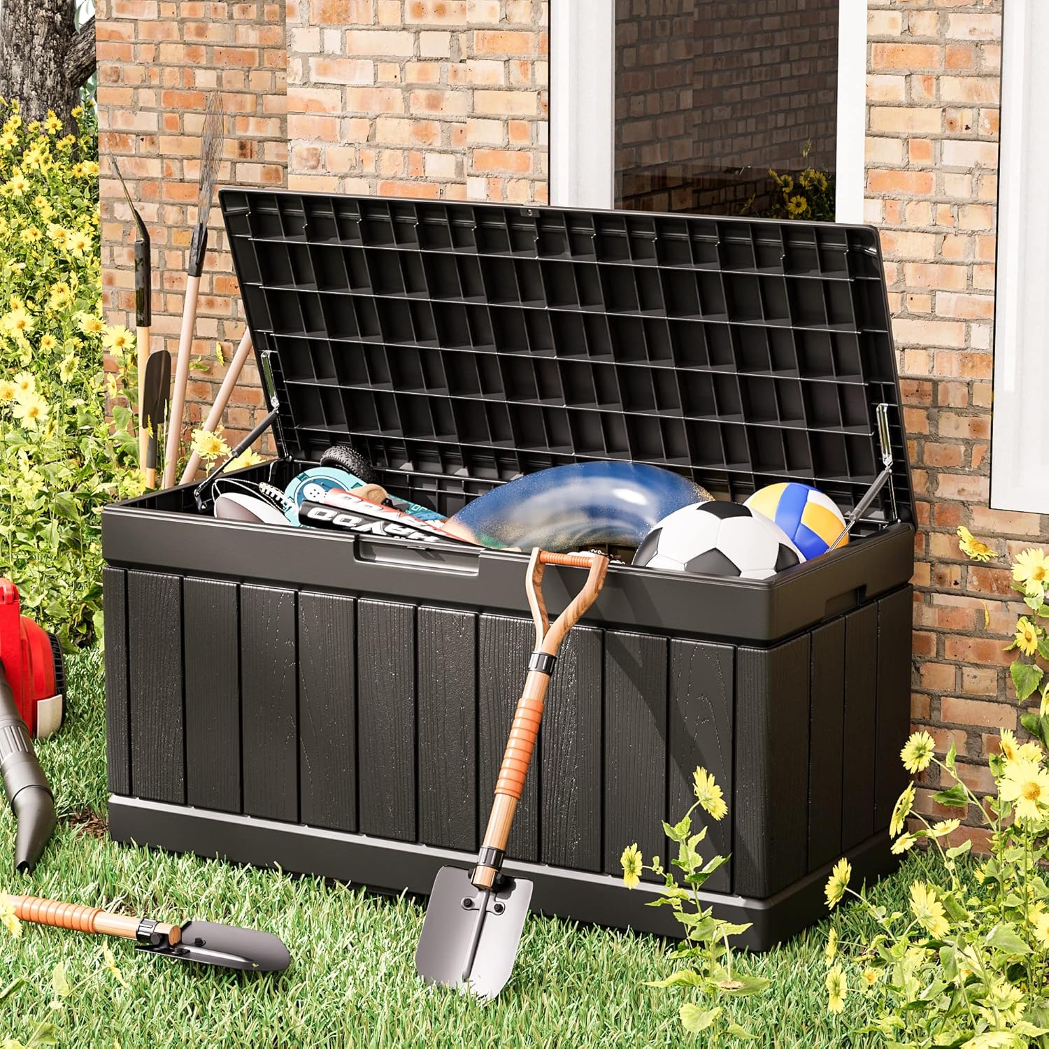 กล่องเก็บของเรซิ่นขนาด 82 แกลล - Gardening Tools Images บทวิจารณ์และราคา
