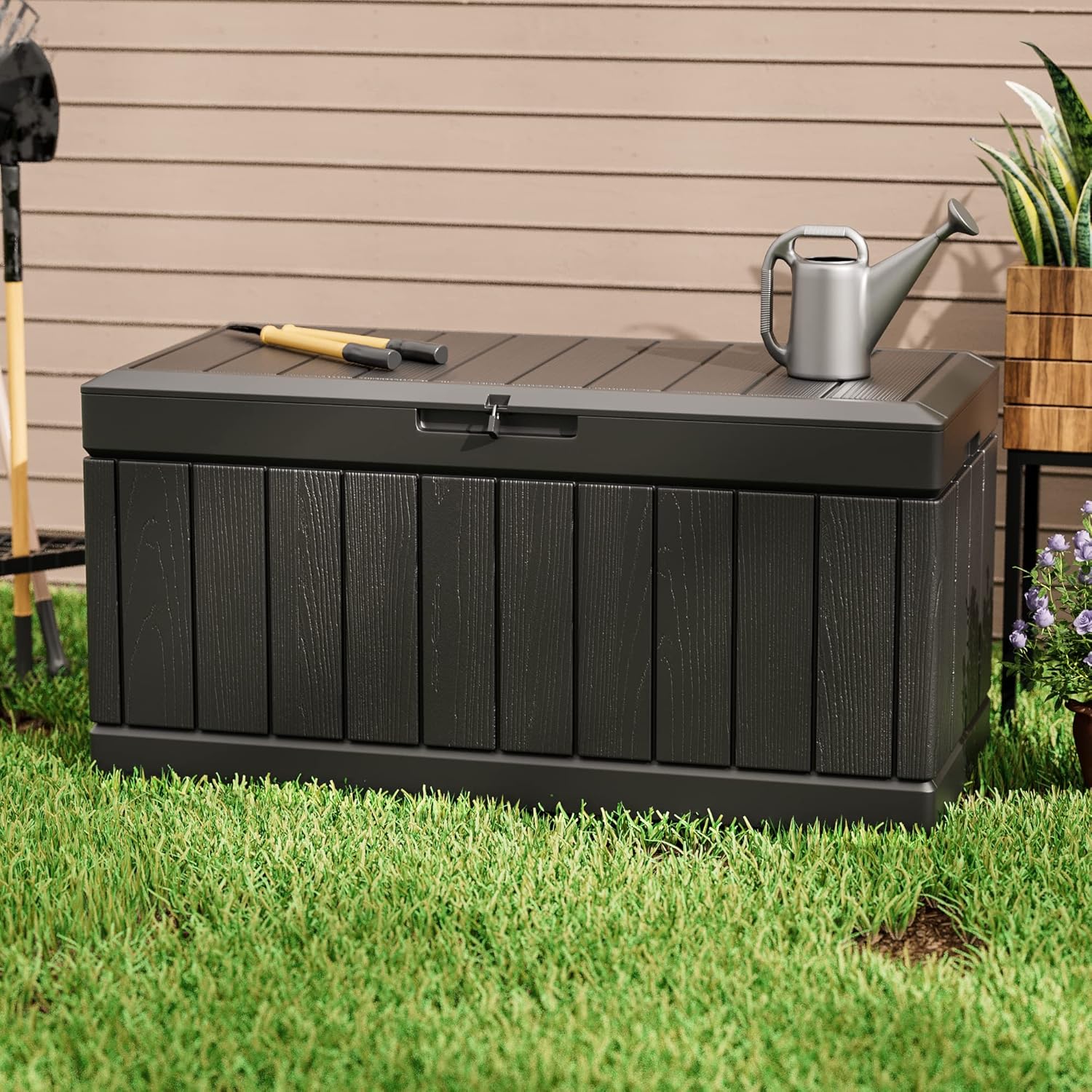 กล่องเก็บของเรซิ่นขนาด 82 แกลล - Gardening Tools Images บทวิจารณ์และราคา